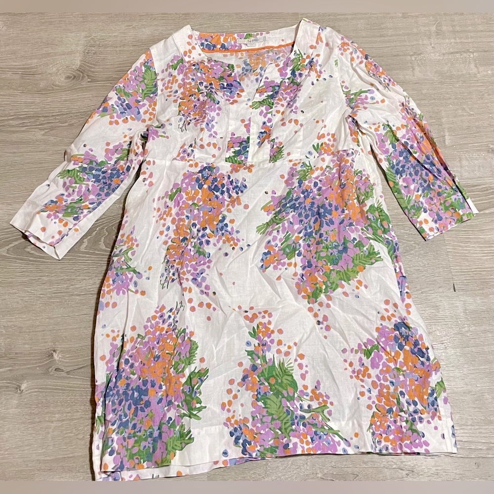 Boden Linen Floral Dress Size US 14